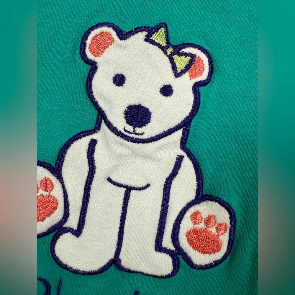 ALASKA BABY VTG Baby Girls' Polar Bear Embroidered One-Piece‎ Bodysuit 12M